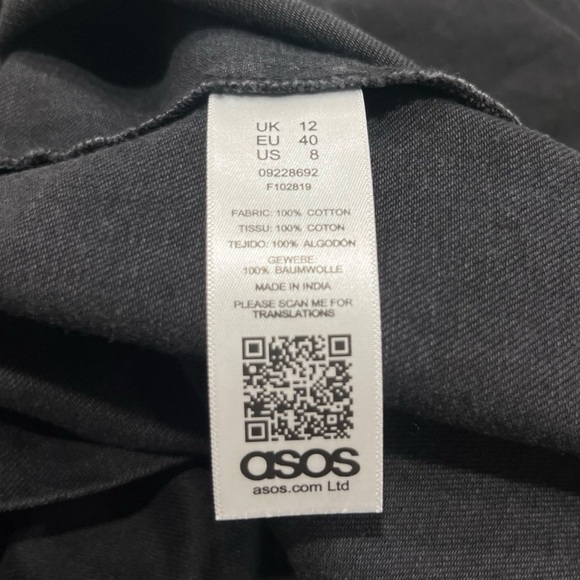 ASOS Black Denim Button-Down Mini Dress | Size Medium / 8 | NWT - Picture 9 of 11